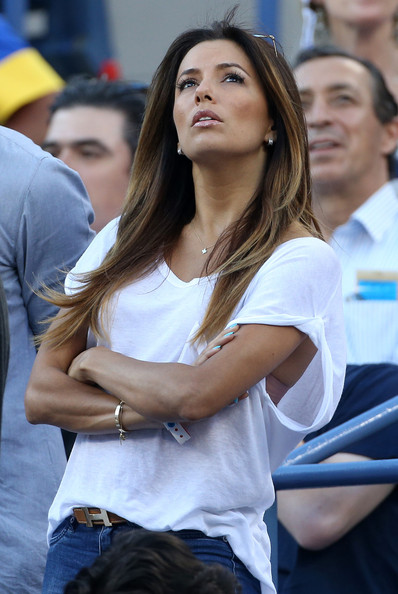 Ева Лонгория.  Ева Лонгория на Открытом чемпионате США в Национальном теннисном центре.