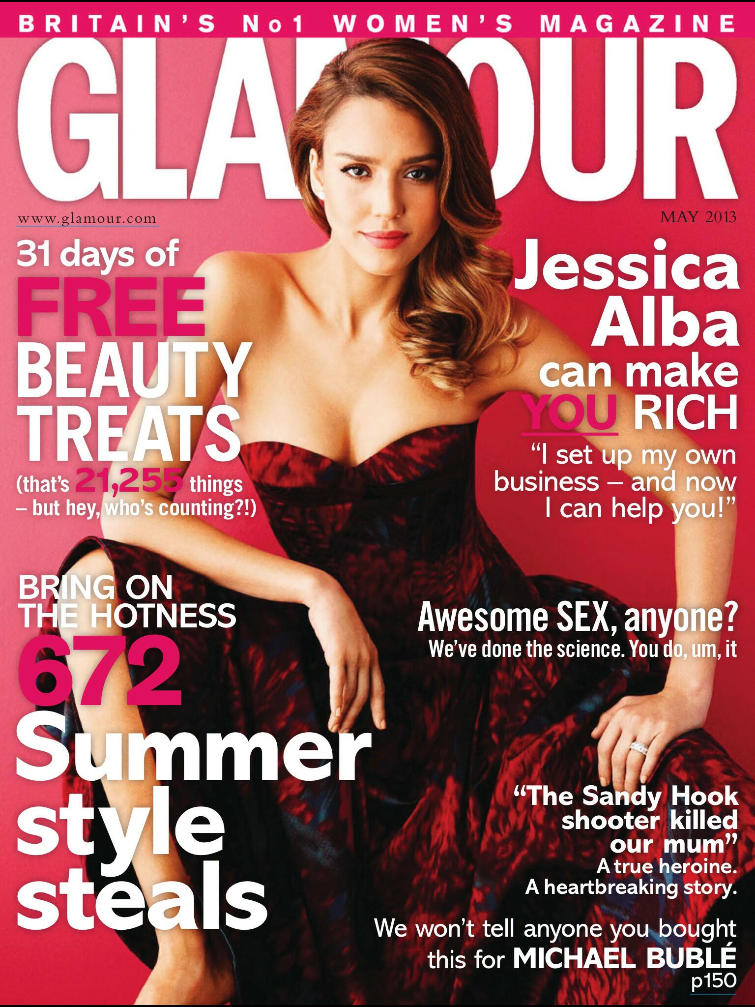 Джессика Альба. Джессика на страницах журнала Glamour UK - май, 2013