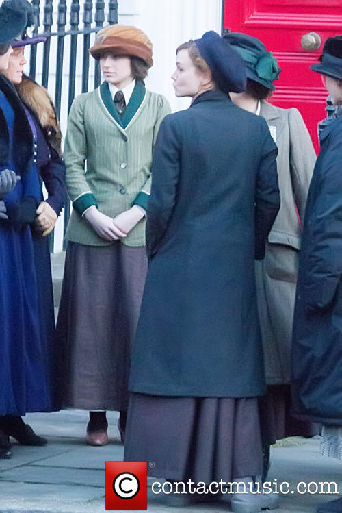 Хелена Бонэм Картер. Первые фото Хелены со съемок фильма 'Suffragette', 25 марта 2014