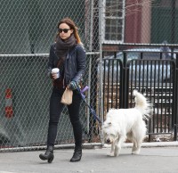 Оливия Уайлд. Оливия, Джейсон и Пако на прогулке по улицам Манхэттена