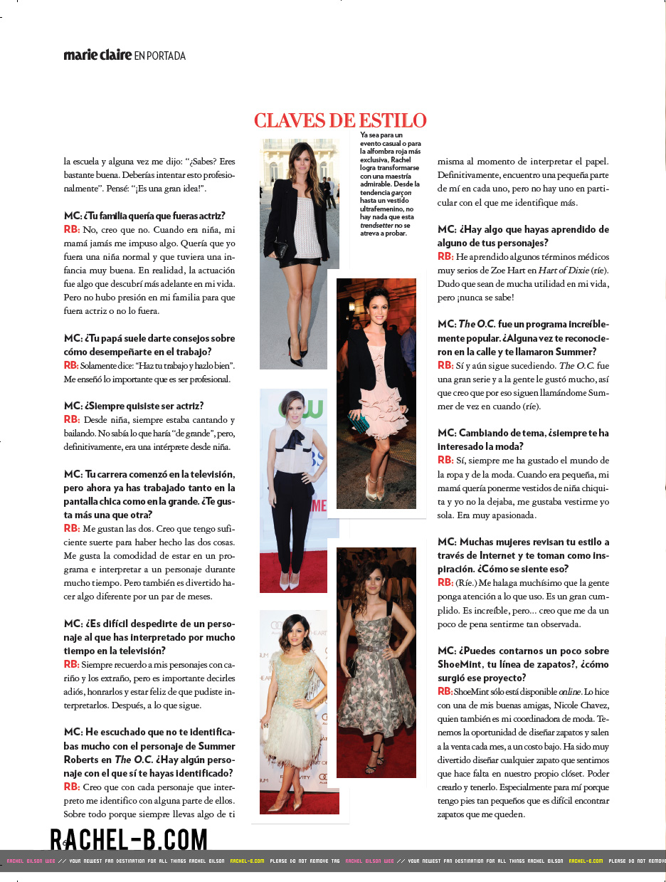 Рэйчел Билсон. Marie Claire México (September 2013)