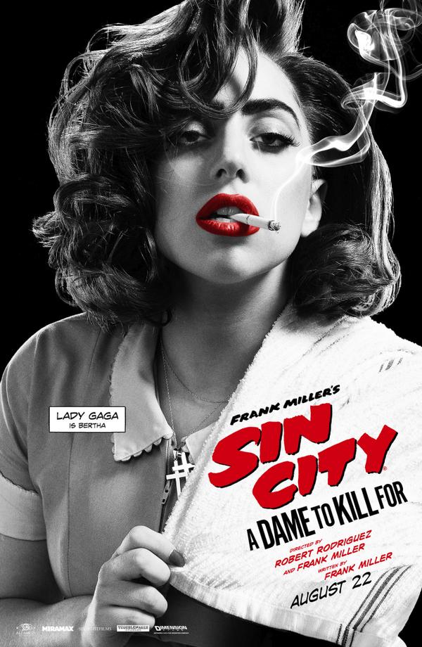 Леди Гага. Новый постер к фильму «Город Грехов 2».