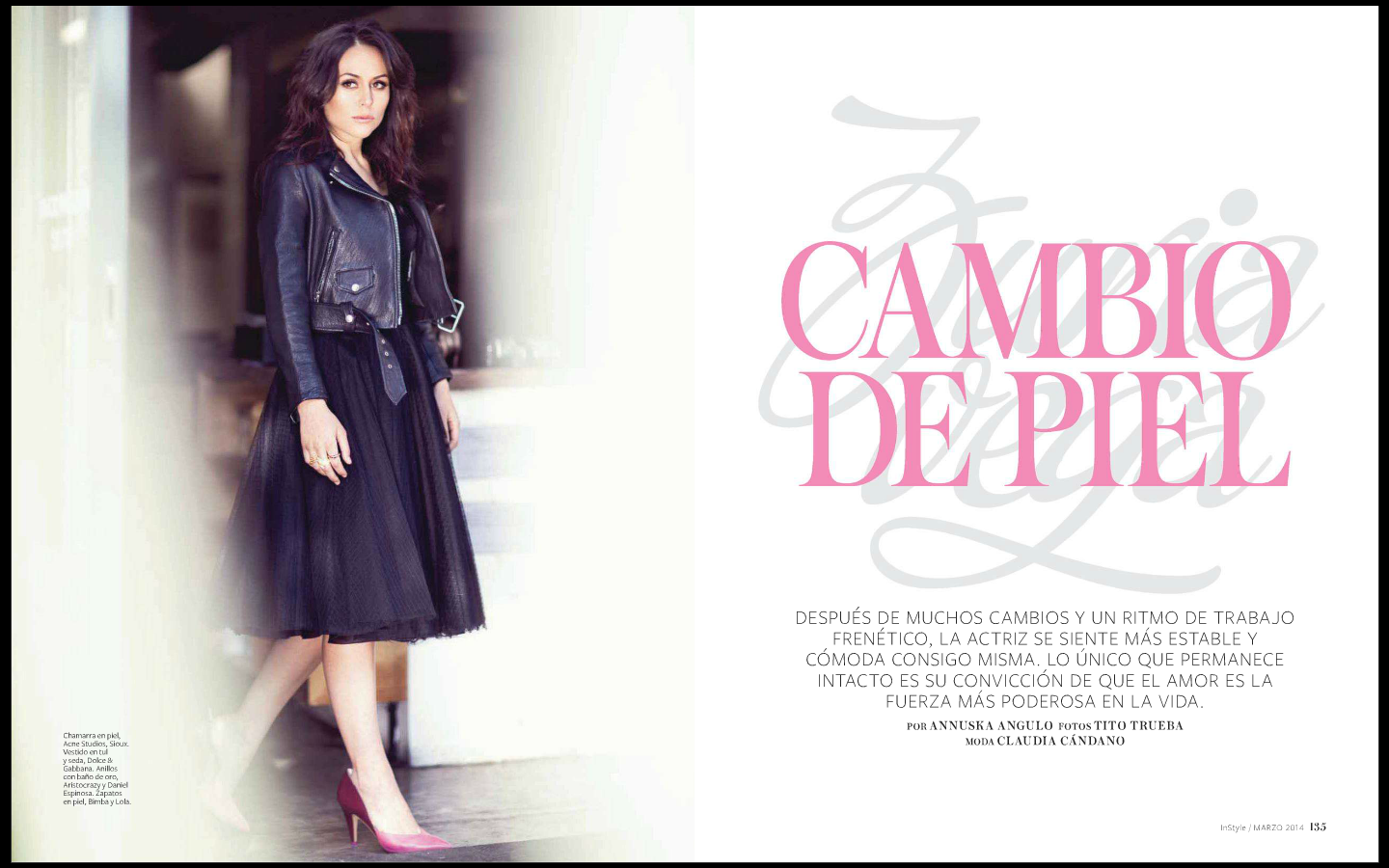 Cурия Вега. Сканы журнала «InStyle» (Март 2014).