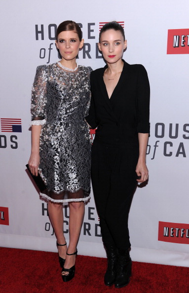 Руни Мара. Руни и Кейт на премьере "House of Cards" в Нью-Йорке