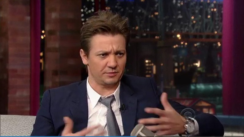 Джереми Реннер. Jeremy Renner on the Late Show with David Letterman 