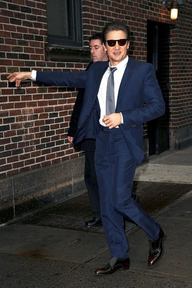 Джереми Реннер. Arrives at the 'Late Show with David Letterman' in NYC