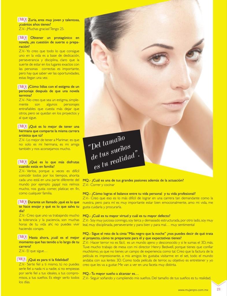 Cурия Вега. Сурия украсила обложку и страницы журнала «Mujer Queretaro» (июль-август 2014).