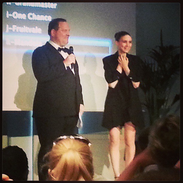 Руни Мара. Руни и Харви Вайнштейн представляют промо-ролик для "The Weinstein Company"