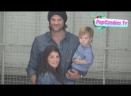 Jared Padalecki with Genevieve Padalecki &amp; Thomas Padalecki arrive for Supernatural Press Day